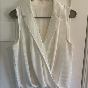 Women's Sleeveless Surplice Blouse - White